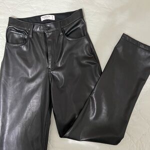 Abercrombie & Fitch "the 90's Straight High Rise" Vegan Leather Pant